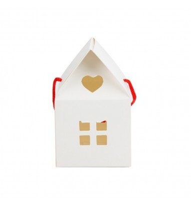 Cutie în formă de casă cu mâner - alb...