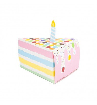 Cutie felie tort cu lumânare -...