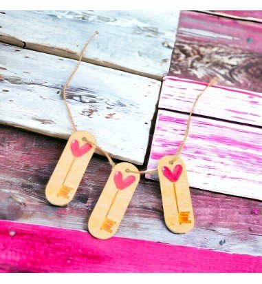 Etichete ovale cu sfoară model cheie...