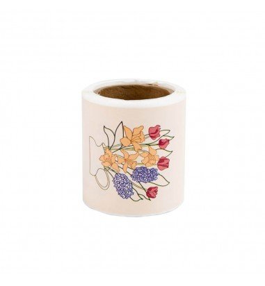 Rolă 50 stickere lungi cu flori -...