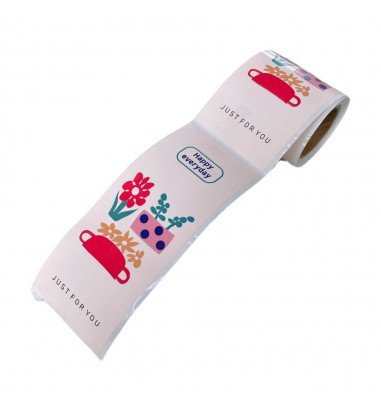 Rolă 50 stickere lungi cu flori -...