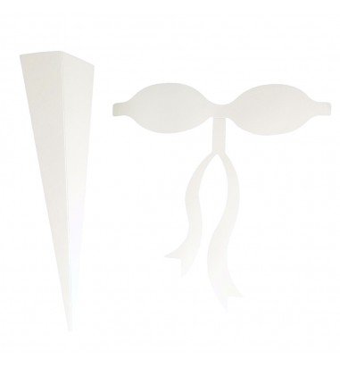 Suport buchet de flori cu fundă - alb...