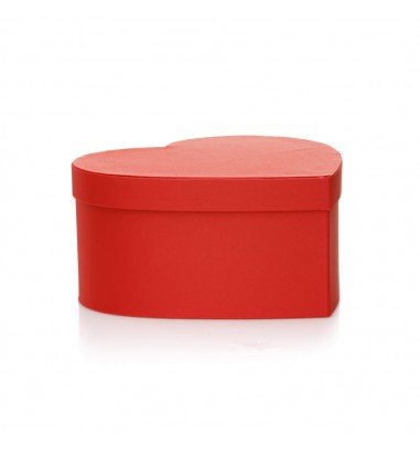 Set 3 cutii inimă satinate - roșu