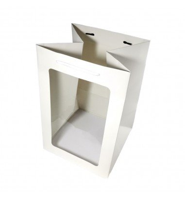 Pungi hârtie cu fereastră - alb (set...