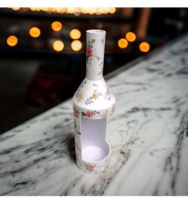 Cutie în formă de sticlă model floral...