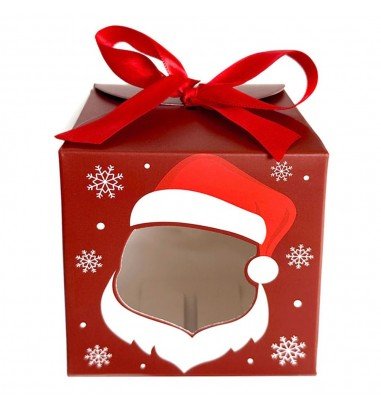 Cutie căni Crăciun cu fundă roșie