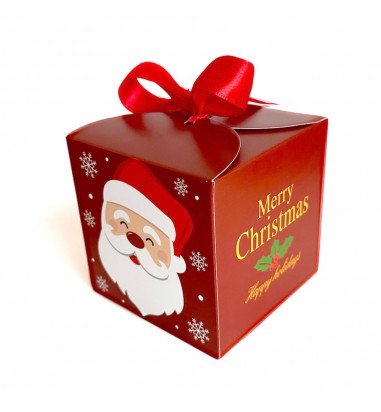 Cutie căni Crăciun cu fundă roșie