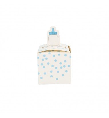 Cutie mică pătrată cu biberon - bleu...