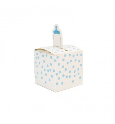 Cutie mică pătrată cu biberon - bleu...