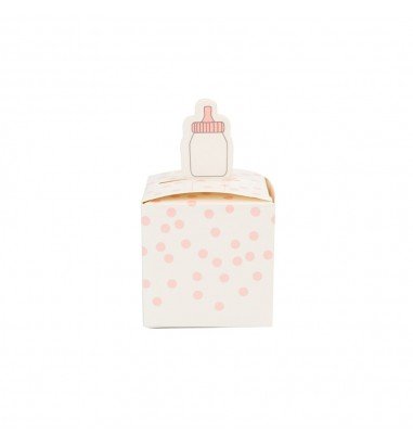 Cutie mică pătrată cu biberon - roz...