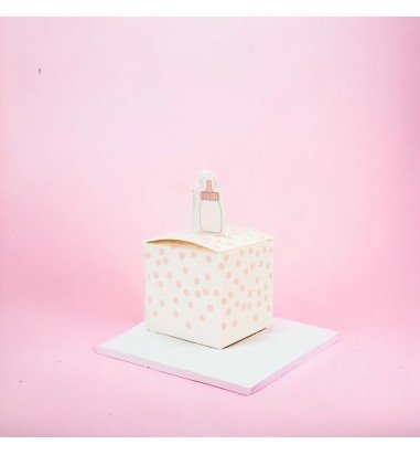 Cutie mică pătrată cu biberon - roz...