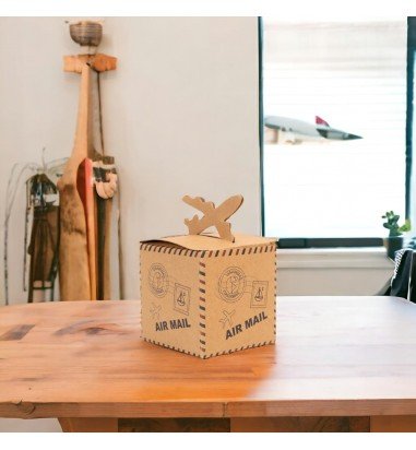 Cutie mică pătrată model avion - maro...