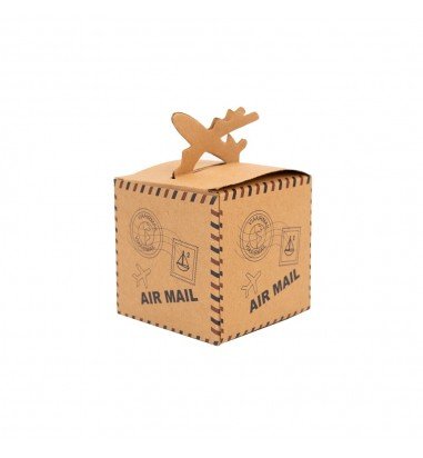 Cutie mică pătrată model avion - maro...