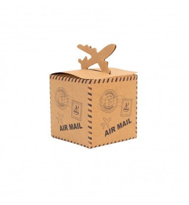 Cutie mică pătrată model avion - maro...
