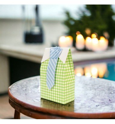 Cutie mică cu cravată - verde (set 50...