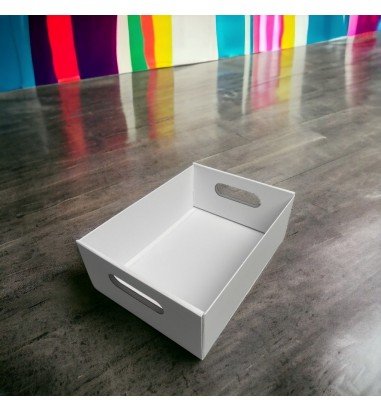 Cutie ladă cu mânere - alb