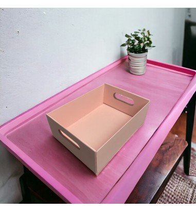 Cutie ladă cu mânere - roz