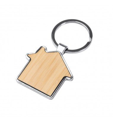 Breloc gravabil casă lemn+metal