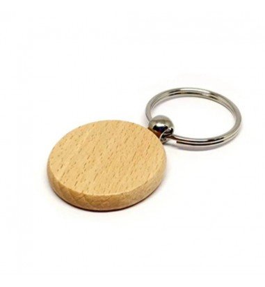 Breloc rotund din lemn (blank) 4cm