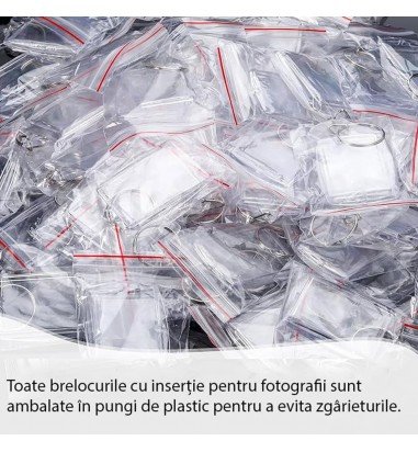 Breloc dreptunghiular transparent...