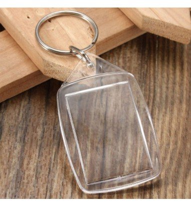 Breloc dreptunghiular transparent...