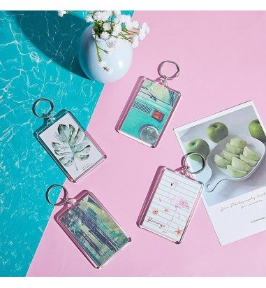 Breloc dreptunghiular transparent...