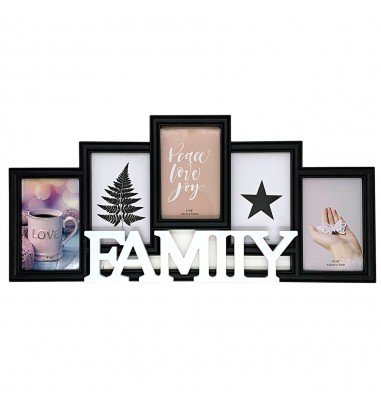 Ramă foto colaj neagră 5 poze - model...