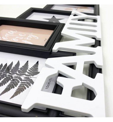 Ramă foto colaj neagră 5 poze - model...