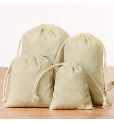 Săculeți bumbac dreptunghiulari - alb...