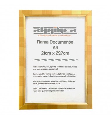 Ramă foto A4 - model Madrid auriu