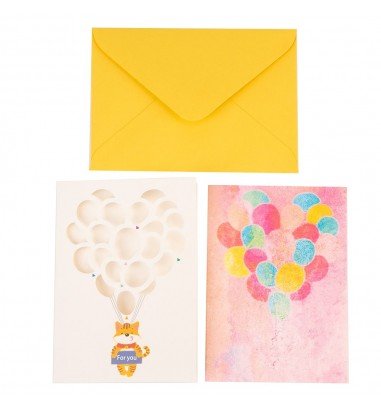 Felicitare decupată model baloane cu...