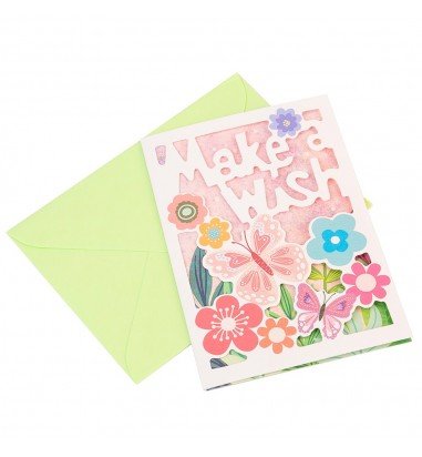 Felicitare decupată model flori și...