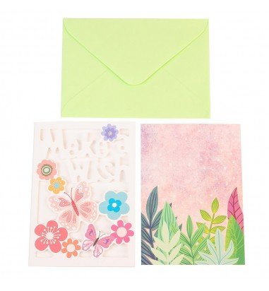 Felicitare decupată model flori și...