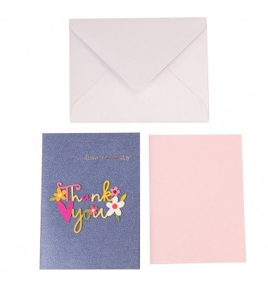 Felicitare 3D cu flori, mesaj Thank...