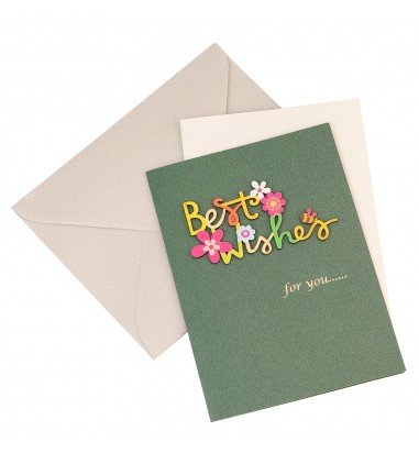 Felicitare 3D cu flori, mesaj Best...