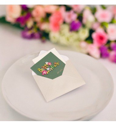 Felicitare 3D cu flori, mesaj Best...