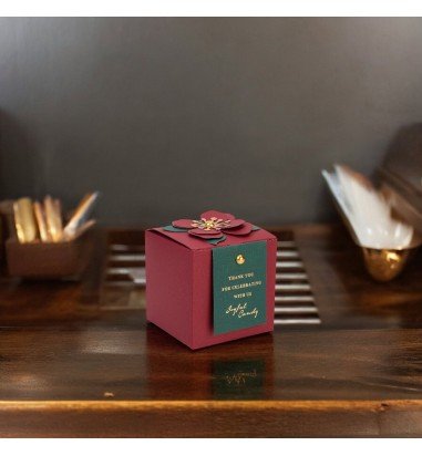 Cutie mică cu floare 3D și mesaj -...