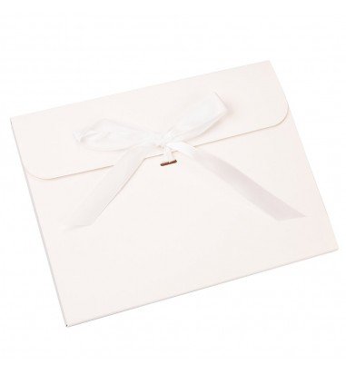 Plic hârtie cu panglică - alb