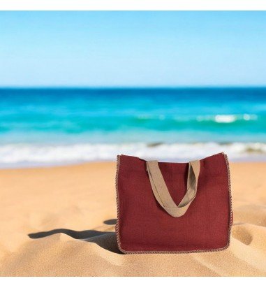 Sacosă textil cu cusături...