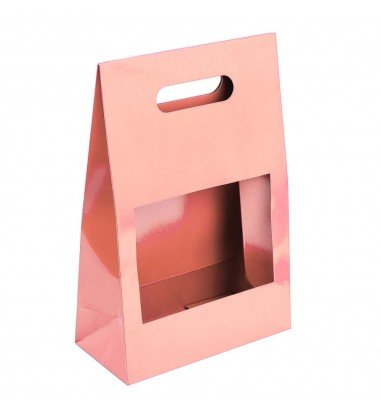 Cutii cu fereastră și mâner - roz...