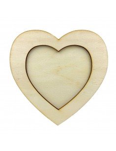 Ramă foto lemn - inimă