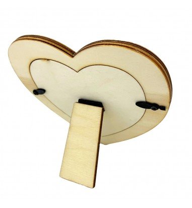 Ramă foto lemn - inimă