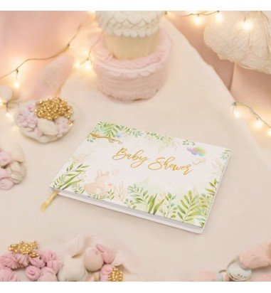 Album Baby Shower model floral - alb