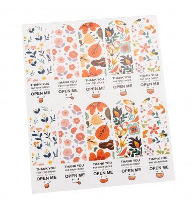 Stickere lungi ovale cu mesaj Thank...