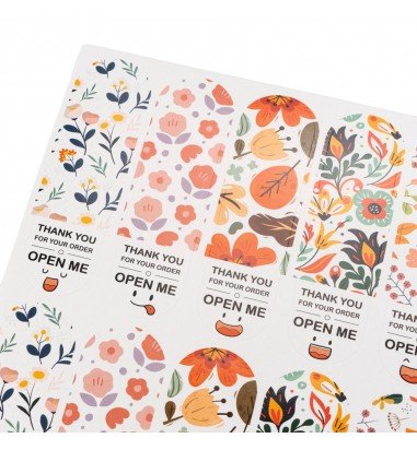 Stickere lungi ovale cu mesaj Thank...