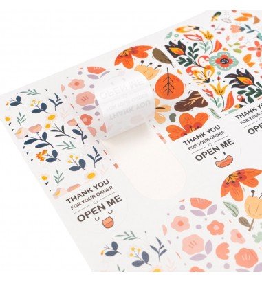 Stickere lungi ovale cu mesaj Thank...