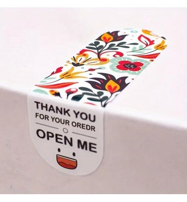 Stickere lungi ovale cu mesaj Thank...