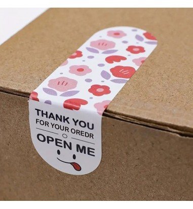 Stickere lungi ovale cu mesaj Thank...