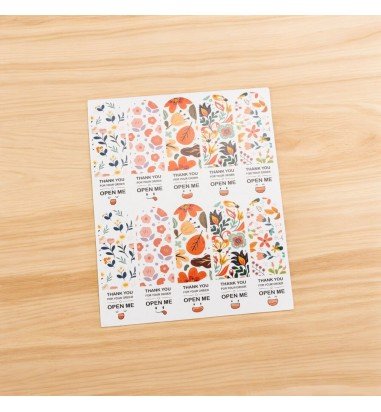 Stickere lungi ovale cu mesaj Thank...