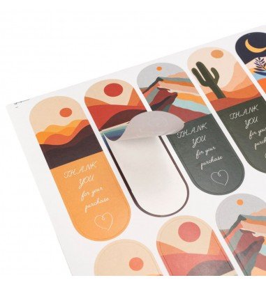 Stickere lungi ovale cu mesaj Thank...